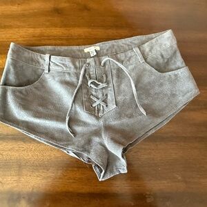 Urban Outfitters Gray Lace-Up Women Shorts
